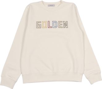 Golden Goose Felpa Golden Goose Golden unisex girocollo in misto cotone pile con applicazione patch fantasia