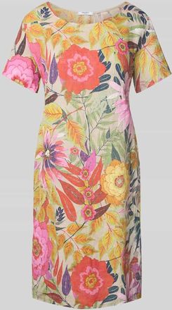 Zabaione Knielanges Leinenkleid mit Rundhalsausschnitt Modell La44ra in Beige, Gr&ouml;&szlig;e XL