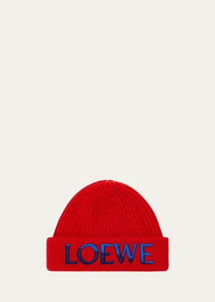 Loewe Logo-Embroidered Wool Beanie