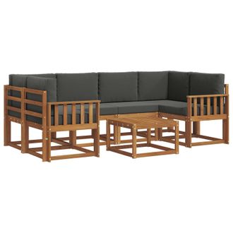 vidaXL Conjunto De Sof&aacute;s De Exterior 7 Pcs Natural Y Antracita Vidaxl