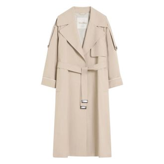 Max Mara Dames, Mantels, Beige, Maat: S Katoen