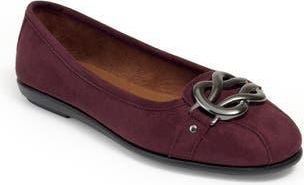 Aerosoles Big Bet Ballet Flat in Fig Faux Suede at Nordstrom Rack, Size 8.5