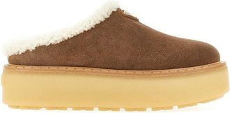 Prada Shearling sabot with triangle logo Woman 36