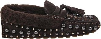 Strategia Schoenen, Dames, Bruin, 37 EU, Leer, Velour Loafer