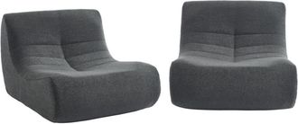 Sweeek Sof&aacute; modular en borreguito texturizado, 2 plazas, antracita