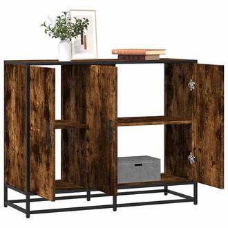 Berkfield Home Sideboard Smoked Oak 94x35x76 cm Engineered Wood in Brown | Size: 94 x 35 x 76 cm