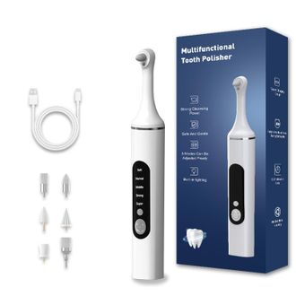 OEM Pulidor Dental - Aparato Blanqueador Dental, Eliminador De Sarro El&eacute;ctrico, Kit De Pulido De Dientes Con Luz Led, 5 Modos De Velocidad Con 6 Cabezales