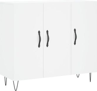 vidaXL Aparador de madera de ingeniería blanco 90x34x80 cm Vidaxl