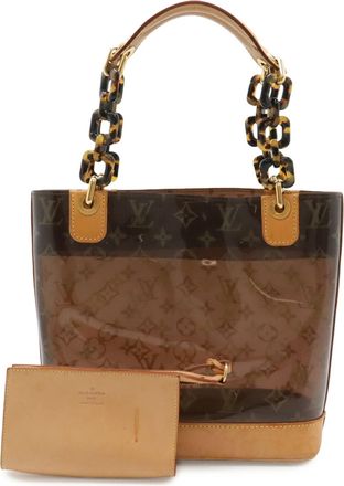 Louis Vuitton Brown Clear Monogram Vinyl Monogram Pouch Tote Bag (Pre-Owned)