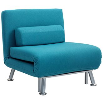 HOMCOM Single Folding 5 Position Convertible Sleeper Chair Bed - Coffee | TJ Hughes Brown