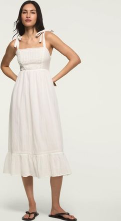 Lucky Brand Womens Classic Lace Trim Midi Dress