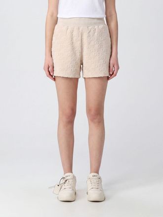 Off-white Shorts in cotone con monogramma jacquard e vita elasticizzata