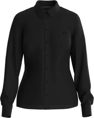 Guess Classic Slim Fit Shirt - Dames - Overhemden - Zwart - M - Katoen - Overhemden