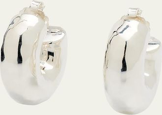 Ippolita Thick Hammered Round Hoop Earrings in Sterling Silver