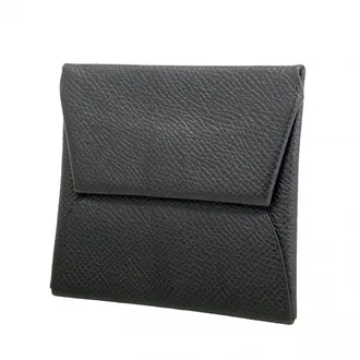 Herm&egrave;s Black Epsom Leather Coin Purse/Coin Case (Pre-Owned)