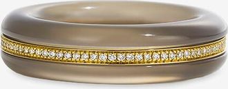 By Pariah Ring aus grauem Achat und Gold mit Diamanten Essential Gem Stacking