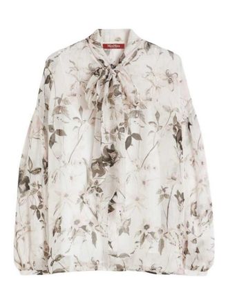 Max Mara White Silk Blouse