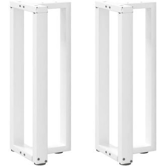 vidaXL Patas Para Consola En Forma De T (2 Unidades), Color Blanco, 38 X 25 X (72-73) Cm, Acero Vidaxl