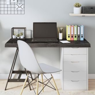 Berkfield Home Table Top Dark Grey 120x40x(2-6) cm Treated Solid Wood Oak