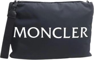 Moncler Pre-owned Clutches, male, Black, Size: ONE SIZE Pre-owned Duddle Nylon Clutch Bag