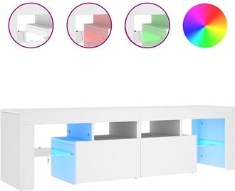 vidaXL Mueble De Tv Con Luces Led Blanco 140x36,6x40 Cm Vidaxl