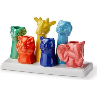 Tag Eclectic Fun Animal Stoneware Bud Vase Multi 7.48 x 3.35 x 4.33 in in Multicolored at Nordstrom