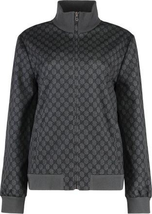 Gucci Cotton blend sweatshirt met volledige rits - Dames - Vesten met rits - Zwart - XS - Katoen - Hoodies & sweatvesten
