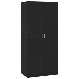 Berkfield Home Wardrobe Black 80x52x180 cm Engineered Wood | Size: 80 x 52 x 180 cm