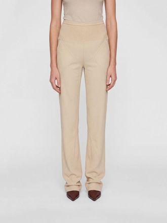 Rick Owens Pantaloni straight a vita alta in pura seta con vita elasticizzata