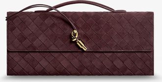 Bottega Veneta Andiamo Clutch in suede con motivo Intrecciato - BOTTEGA VENETA - gender_Woman
