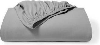 Bare Home Organic Cotton Jersey Fitted Sheet in Light Grey at Nordstrom, Size Twin X-Long