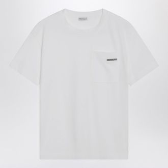 Brunello Cucinelli Brunello Cucinelli White Cotton T Shirt With Shiny Tab