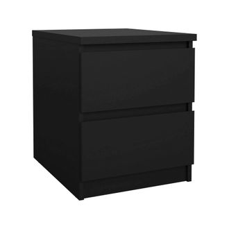 Dmora Dmora - Mesa De Noche Chelle, C&oacute;moda Baja, Mesilla De Noche, Estante De La Cama, 50x40 H50 Cm, Negro