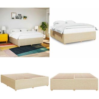 vidaXL Giroletto senza Materasso Crema 180x200 cm in Tessuto - Materasso - Letto