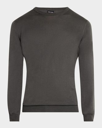 Giorgio Armani Men & apos;s Silk-Cotton Crew Sweater