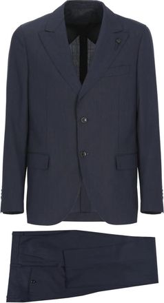 Lardini Single-breasted pak - Heren - Business pakken - Blauw - XL - Wol - Kostuums