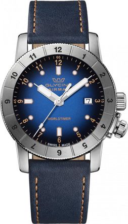 Glycine GL1022 Mens Worldtimer Watch - Silver
