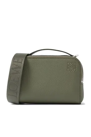 Loewe Logo-Debossed Full-Grain Leather Messenger Bag