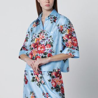 Dolce & Gabbana Silk twill shirt with floral print