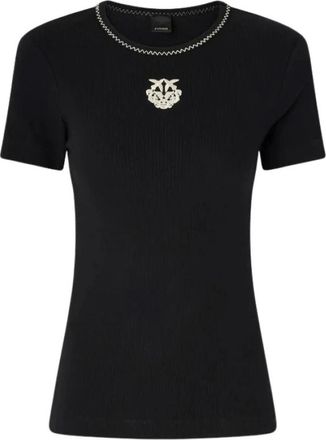 Pinko Brugherio T-shirt - Dames - T-shirts - Zwart - S - Katoen - Tops