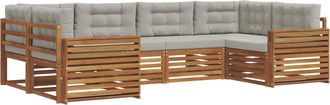 vidaXL Conjunto De Sof&aacute;s De Exterior 6 Uds. Gris Natural Y Claro Vidaxl