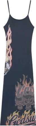 GCDS Riders Long Dress - Dames - Casual kleedjes - Zwart - S - Polyester - Kleedjes