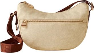 Borbonese Tassen, Dames, Wit, ONE Size, Leer, Mini Luna Tas