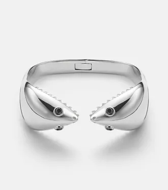 Yvonne L&eacute;on Requin 9kt white gold bangle with diamonds