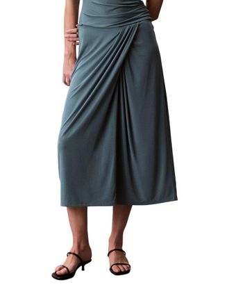 Calvin Klein Crepe Rib Wrap Skirt