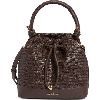 Nanette Lepore Straw Drawstring Convertible Bucket Bag in Maple Straw-Maple at Nordstrom Rack