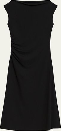 Theory Draped Boat-Neck Midi Dress
