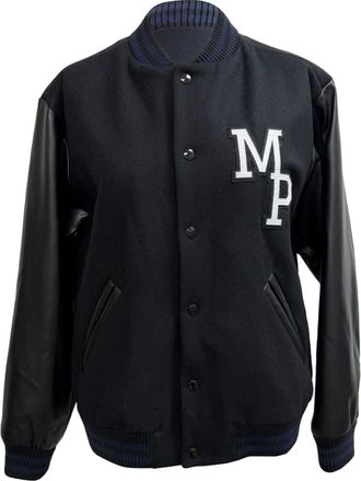 A.P.C. A. P.C. x Jean Touitou Miss Rayon Varsity Jacket in Black Wool