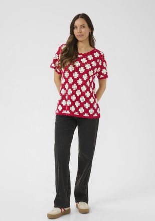 Cream Blouse met korte mouwen CRKip Regular fit red