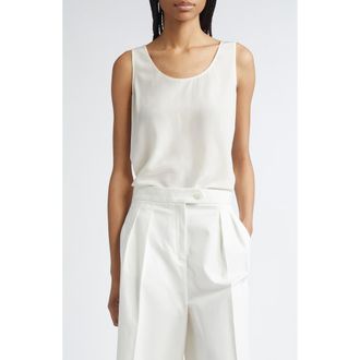 Nellie Partow Eliana Silk Cr&ecirc;pe de Chine Tank in Ivory at Nordstrom Rack, Size 2